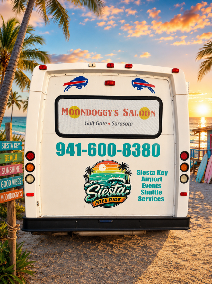 Siesta Free Ride shuttle rear view